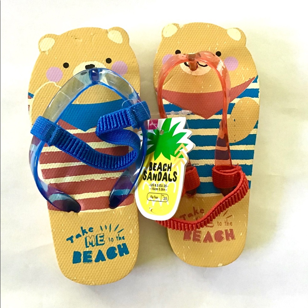 Daiso Kids Toddler Flip Flop Shoes Sz 8.5